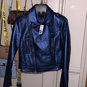 NWT Blue Biker Jacket